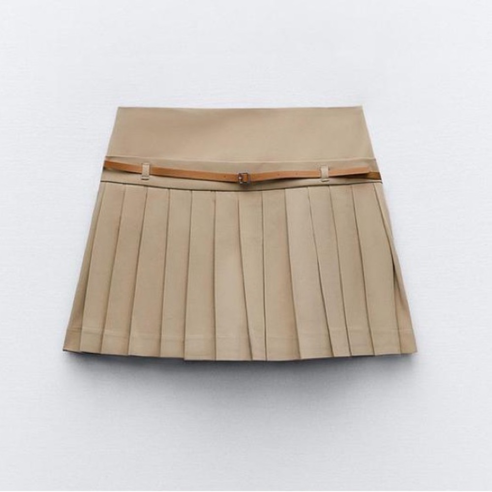 ZARA - PLEATED SKORT - TAUPE BROWN